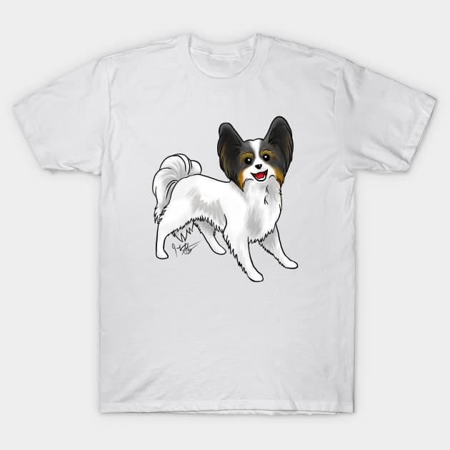 Dog - Papillon - Black and Tan T-Shirt by Jen's Dogs Custom Gifts and Designs